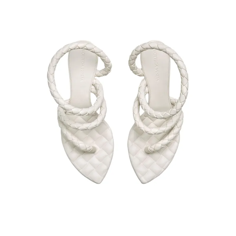 Bottega Veneta One Strap Sandals 6cm Women's White-4