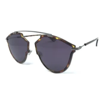 DIOR Metal Irregular Shape Sunglasses Women's Tortoiseshell
