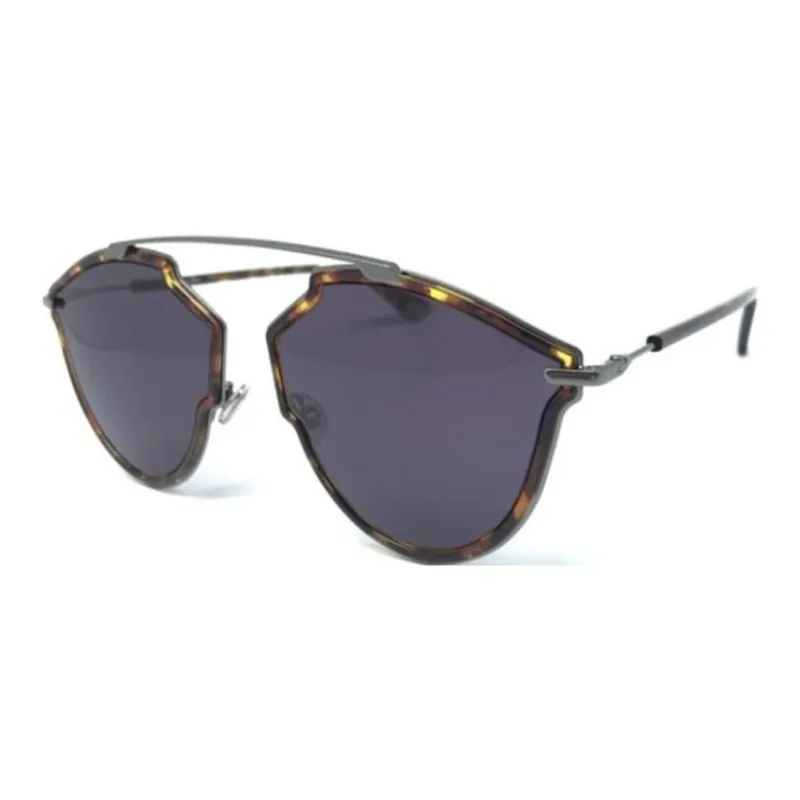 DIOR Metal Irregular Shape Sunglasses Women's Tortoiseshell-0