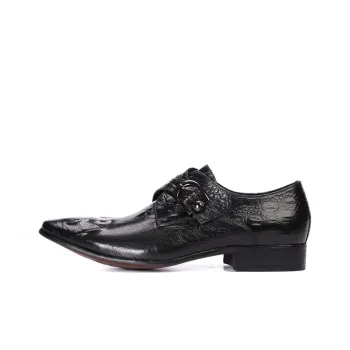 ASTON M.JAZZ Dress Shoes Men Low Top Black/Coffee