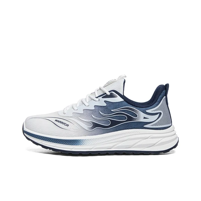 Warrior Running Shoes Wear resistant And Lightweight Low Top Casual Shoes Men's White Dark Blue-0