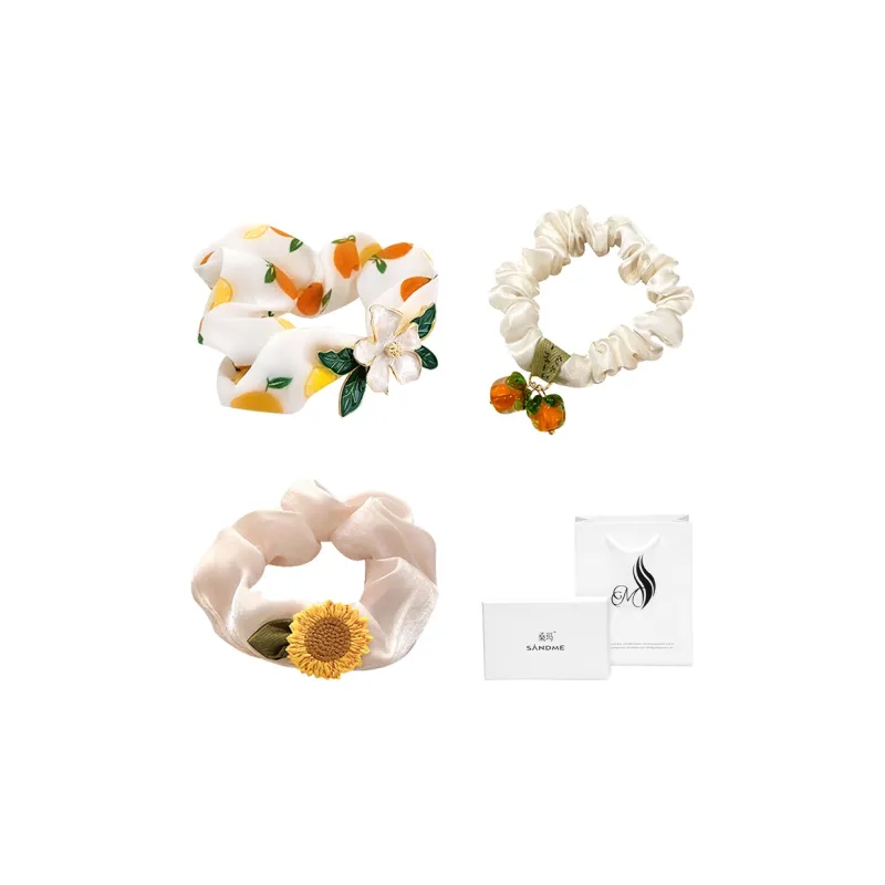SENDME Hair Ties Women's Floral Hair Tie Three Piece Set-0