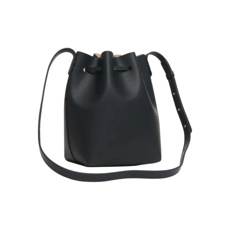 MANSUR GAVRIEL Plant Tanned Leather Bucket Bags Shoulder Bag Crossbody Bag Mini Women's Black & Natural-2