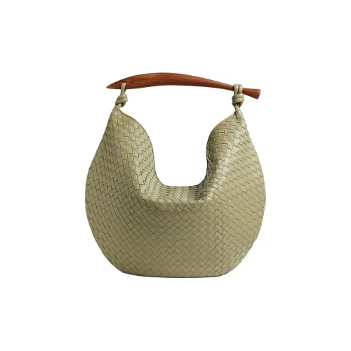 Bottega Veneta Intrecciato Lambskin Handbag Tubas Women's Travertine