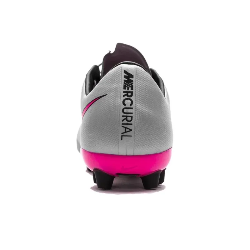 Nike Mercurial Vapor 10 AG Rubber Short Studs Breathable Lightweight Soccer Shoes Men's Silver Pink-3