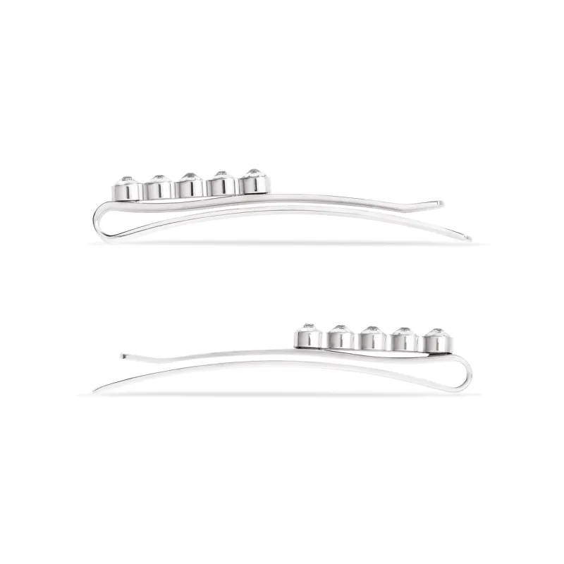 Balenciaga Hair Clips Women's Silver-1