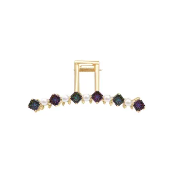 ROYALSASA Alloy Faux Crystal Faux Pearl Hair Claw Clip Women's