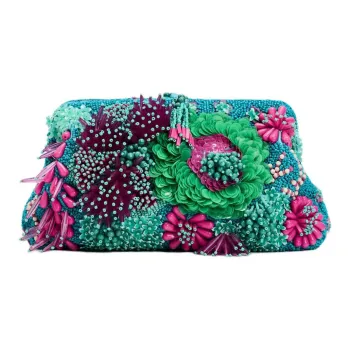 ZARA Polyester One Shoulder Crossbody Clutches Women's Blue & Multicolor