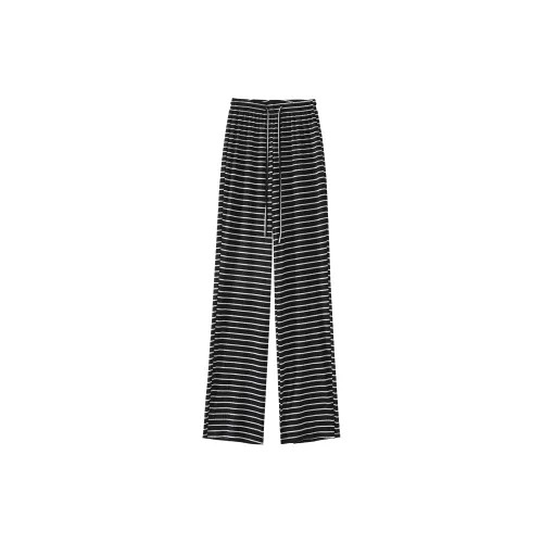 0571 family Casual Pants Women's Black Horizontal Stripes