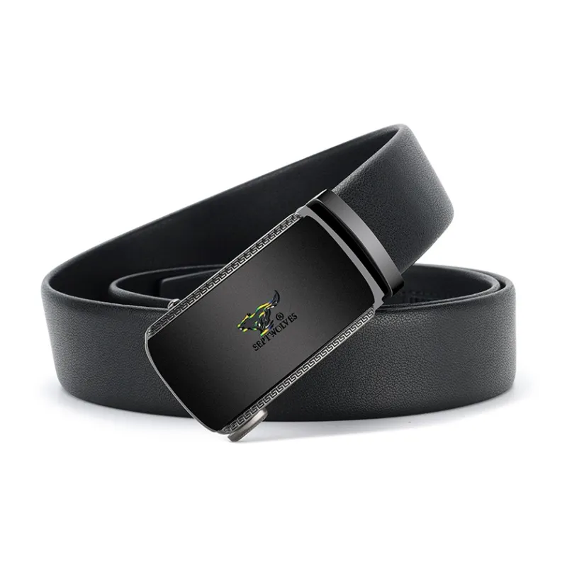 SEPTWOLVES Cow Leather Fashion Belt Men's Width 3.5CM-2