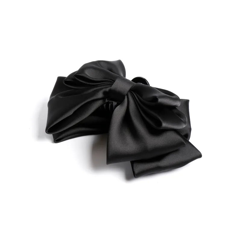 ZANC Satin Hair Clips Women's Black-1