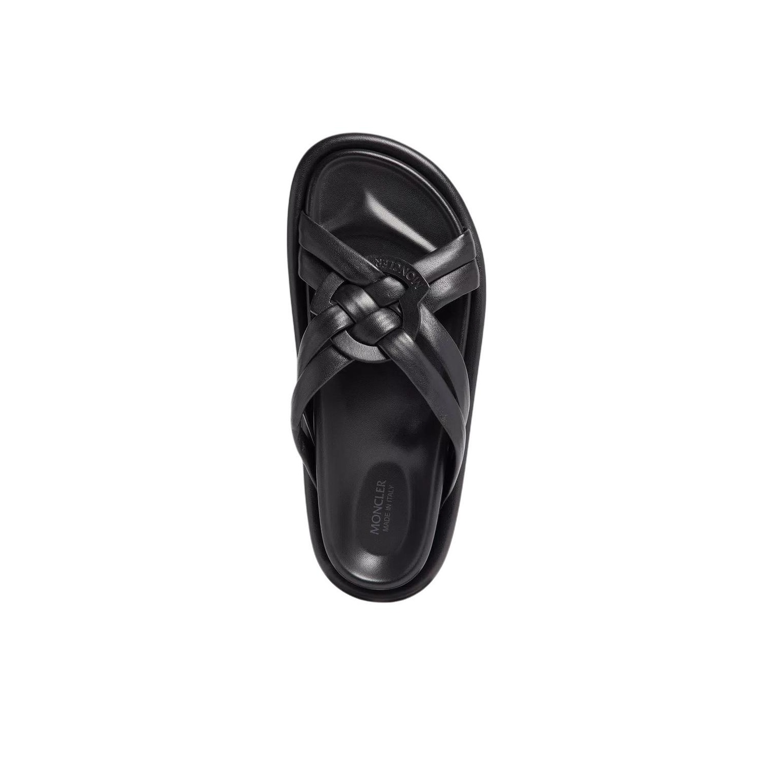 Moncler Bell Crossover-strap Leather Slides US W 6 - POIZON