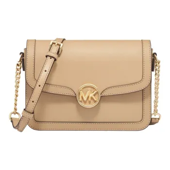 MICHAEL KORS Artificial Leather Flap Chain Medium Size Women's Camel/Milk White