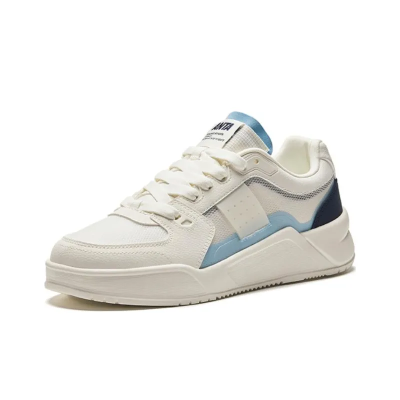 ANTA Life Collection Skateboard Shoes Men Low Top Ivory White/Waterfall Blue-2