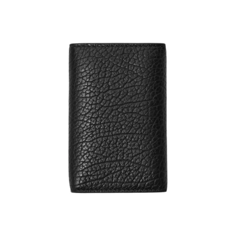 Burberry Grain Leather With Calfskin Key Pouch Unisex Black-2