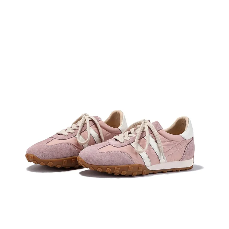 BELLALILY Slip-Resistant Breathable Lightweight Low-Top Casual Shoes Women's Brown White Pink Yellow Navy Blue-11