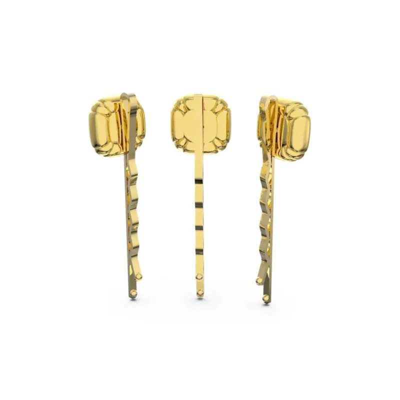 Swarovski Dulcis Faux Crystal Gold Tone Plated Hair Clips Women's Gold-1