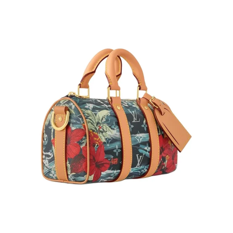 LOUIS VUITTON Keepall Bandouliere 25 Monogram Surfin Navy Blue-1