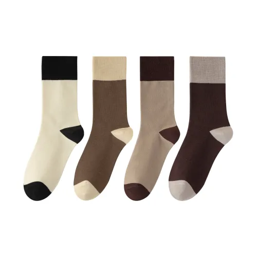 XXLLG Spring And Fall Mid Calf Socks Women's 4 Pack