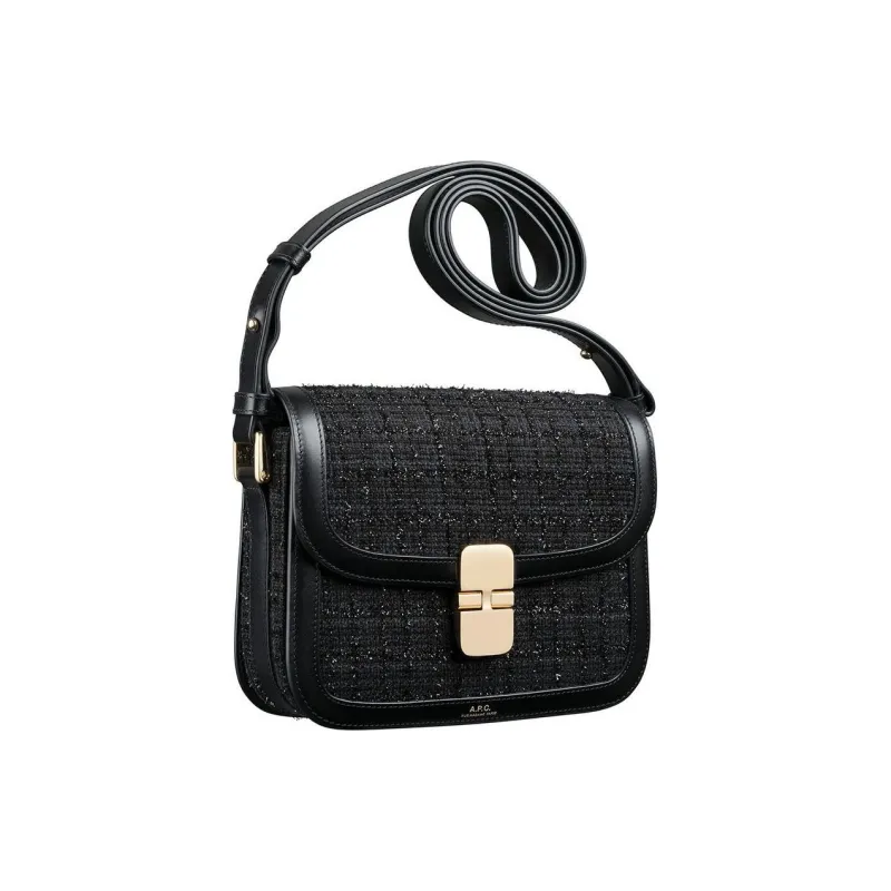 A.P.C Grace Soft Cow Leather Crossbody Bag, Shoulder Bag Women's Black-1