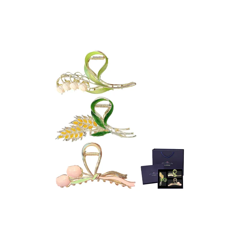 SENDME Hair Clips Women's Korean Gentle Style Hair Clip Three Piece Set-0