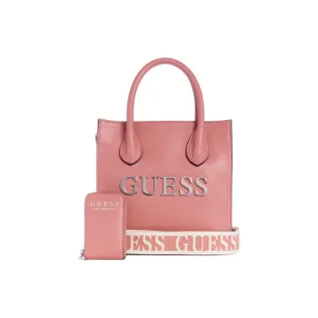GUESS Faux Leather One Shoulder Handbags Small Size Women's Pink