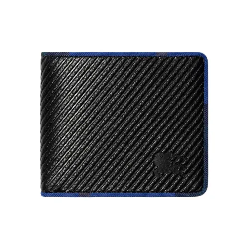 Burberry HERITAGE Series Cow Leather Wallets Coin Purses Unisex Black
