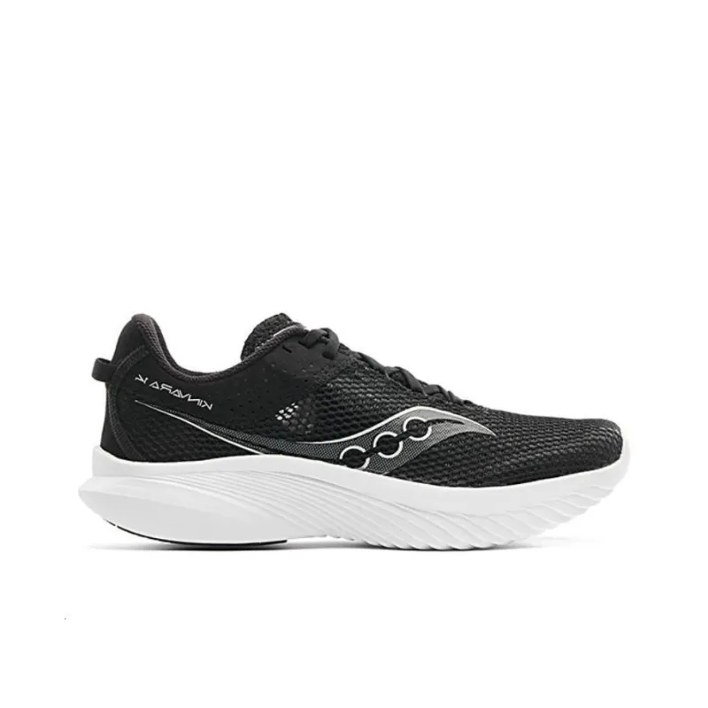 Saucony Kinvara 14 Slip Resistant, Abrasion Resistant, Breathable Low Top Casual Running Shoes Men's Black White-1