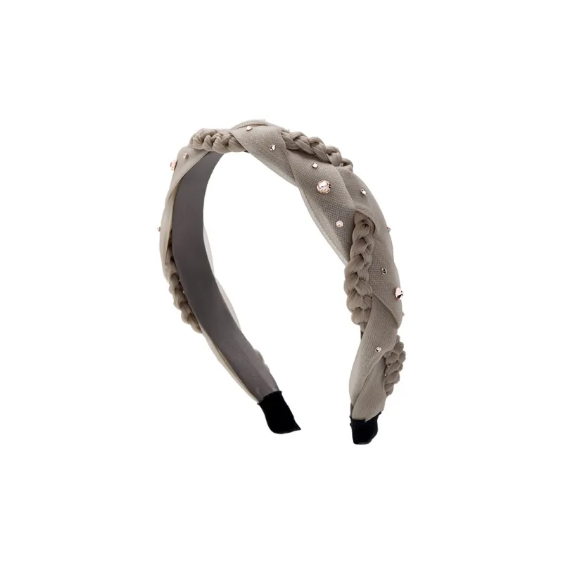 ROYALSASA Faux Crystal Alloy Silk Chiffon Headbands Women's-1