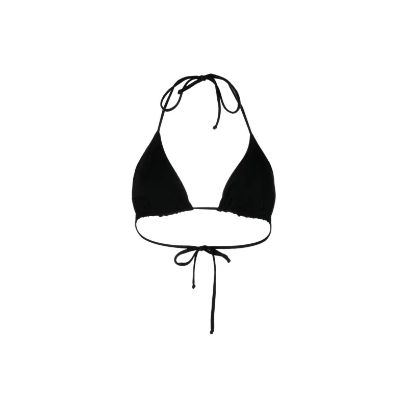 MOSCHINO Logo Print Tie-Fastening Bikini Top-1