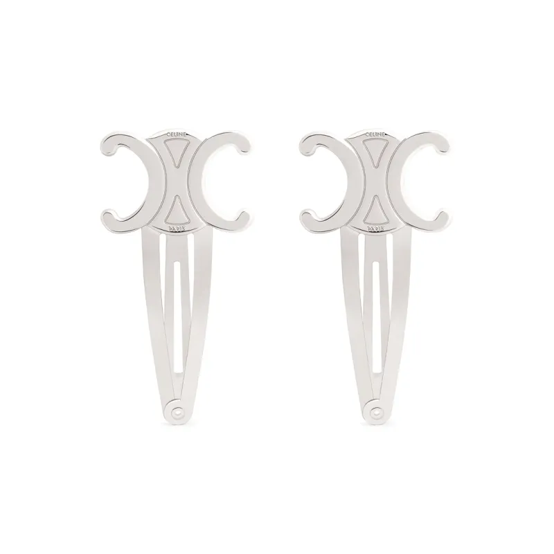CELINE Set Of 2 Snap Hair Clip In Brass With Rhodium Finish And Steel-0