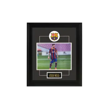 Three For 20-21 Barça Barcelona Leo Messi Signed Photo Collection Framed With SA Certificate