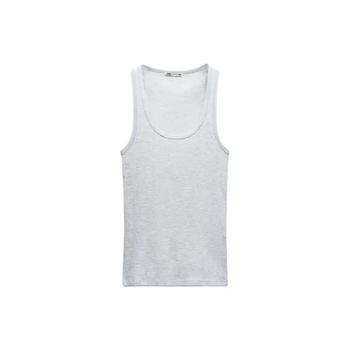 ZARA Tank Tops Women's Marbled Gray