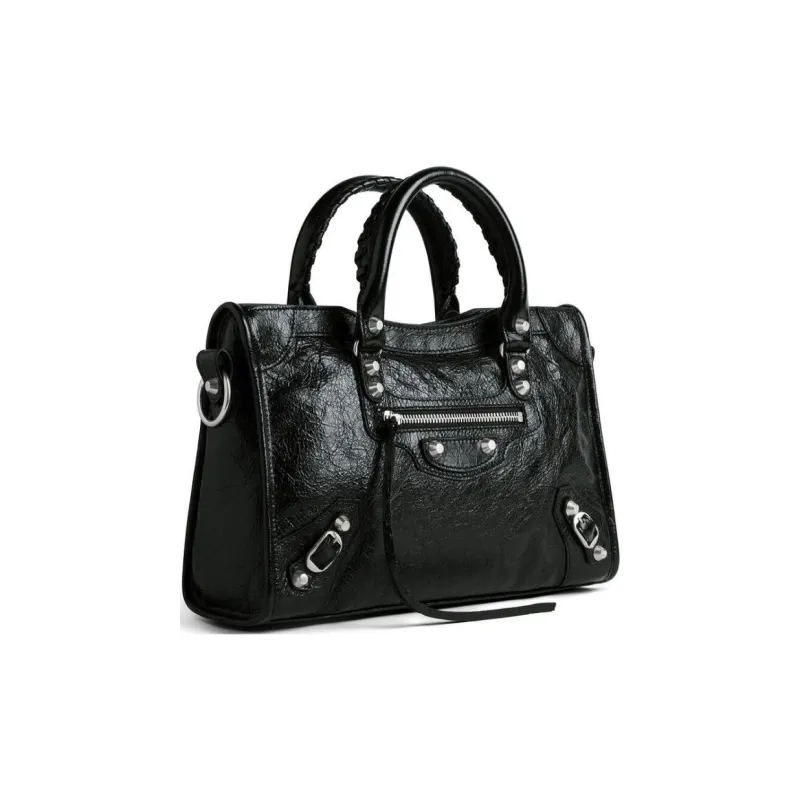 Balenciaga Lambskin Shoulder Bag, Crossbody Bag, Handbag Small Size Women's Black-2