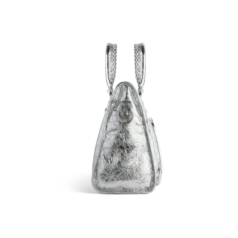 Balenciaga Lambskin Shoulder Bag, Crossbody Bag, Handbag Medium Size Women's Silver-3