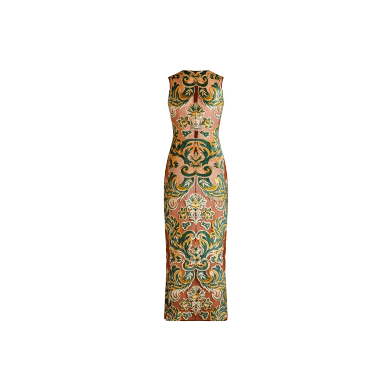 ETRO Patterned Jacquard Crewneck Sleeveless Dress-1