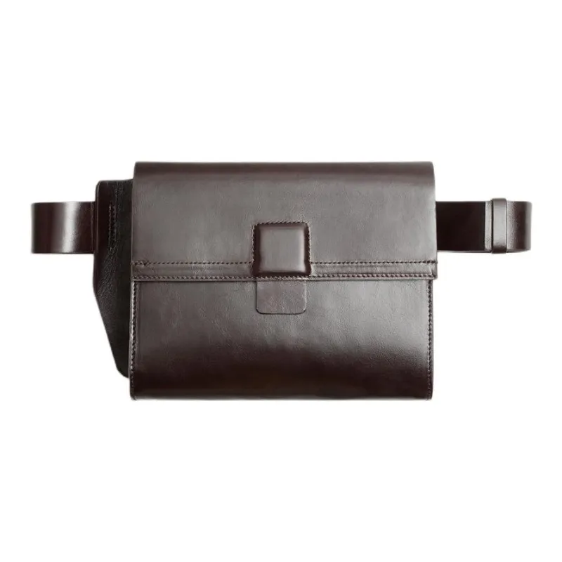 ZARA Cow Leather Shoulder Bag Crossbody Bag Mini Men's Bright Red-0
