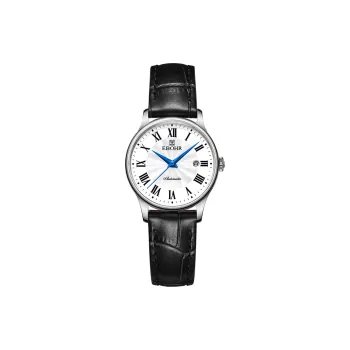 EBOHR Mechanical Movement Genuine Leather Strap Watch Women's Watch White Dial