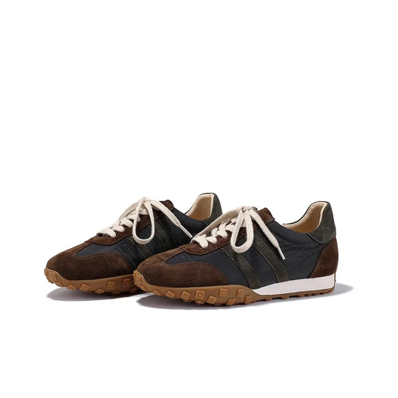 BELLALILY Slip-Resistant Breathable Lightweight Low-Top Casual Shoes Women's Brown White Pink Yellow Navy Blue-21