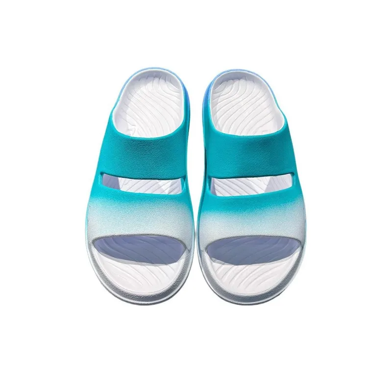 LiNing Soft Clap Slip Resistant Abrasion Resistant Slide Slippers Unisex White Blue-3