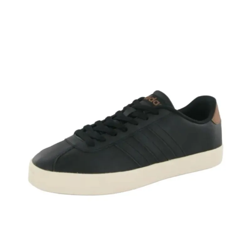 Adidas Vl Court Vulc Anti-Slip And Wear-Resistant Lightweight Low-Top Skateboard Shoes Men's Black Brown-1