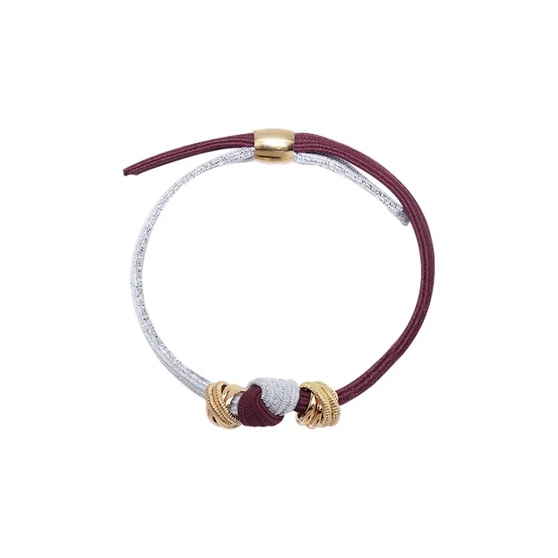 ROYALSASA Rubber Band Alloy Accessories Hair Tie Women's-3