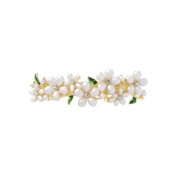 ROYALSASA Alloy Faux Pearl Hair Clips Women's