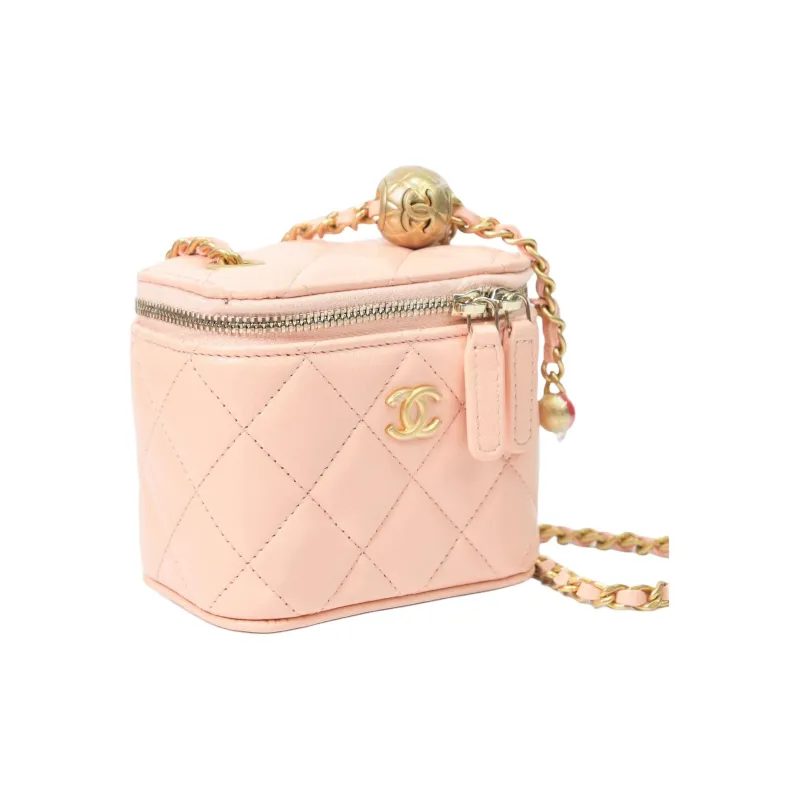CHANEL Sheepskin Small Box Crossbody Bag Women's Light Orange-1