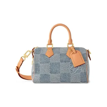 LOUIS VUITTON Speedy 25 Bandouliere Damier Denim 3D Blue Denim