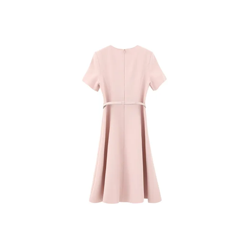 NINE WEST Short Sleeved Dress Women's Pink-1