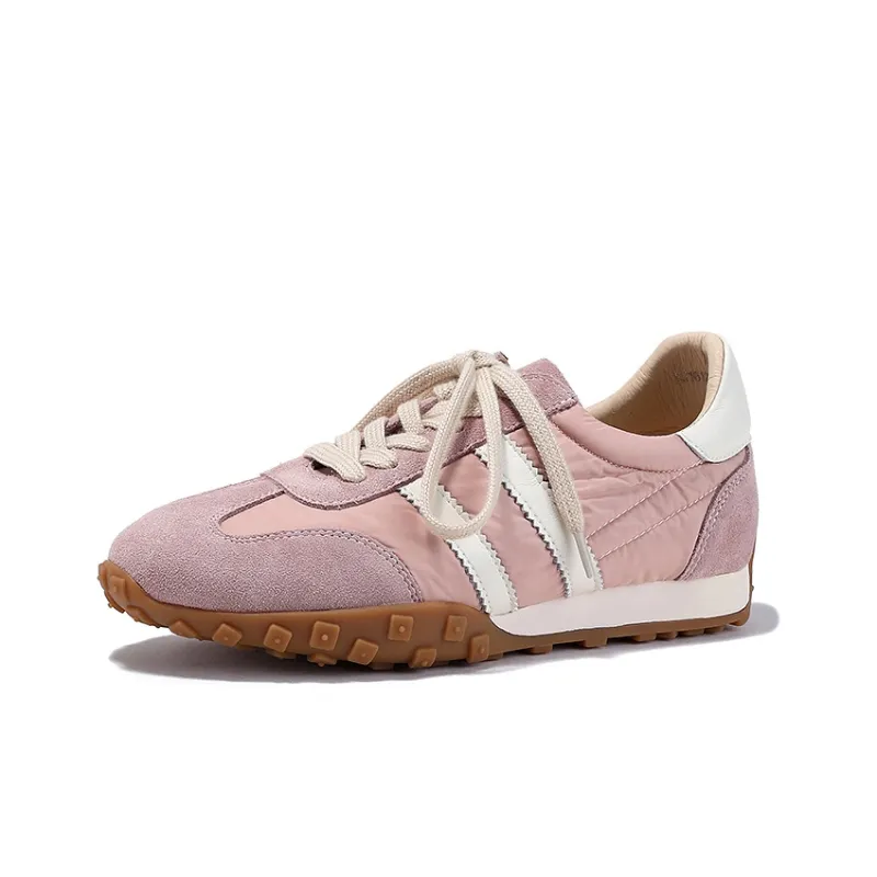 BELLALILY Slip-Resistant Breathable Lightweight Low-Top Casual Shoes Women's Brown White Pink Yellow Navy Blue-10