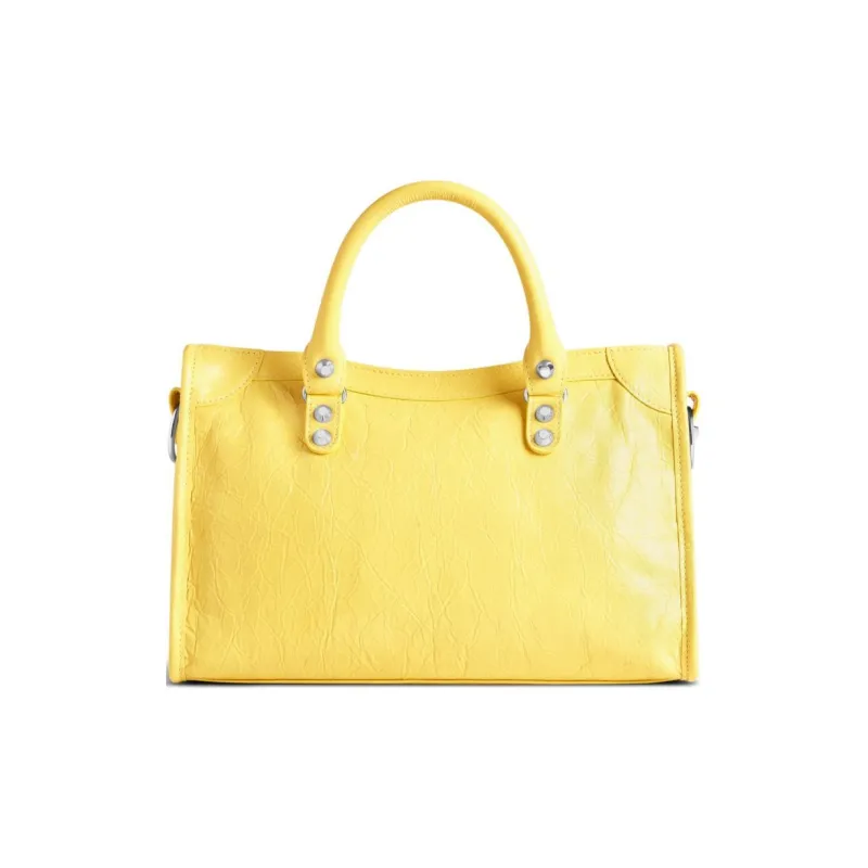 Balenciaga Lambskin One Shoulder Handbags Small Size Women's Yellow-4