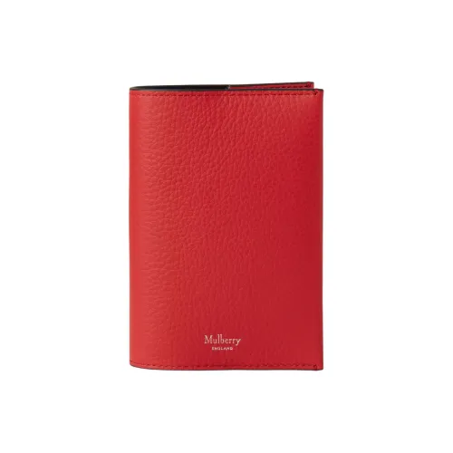 Mulberry Small Grain Leather Passport Clip Women's Mauve Red