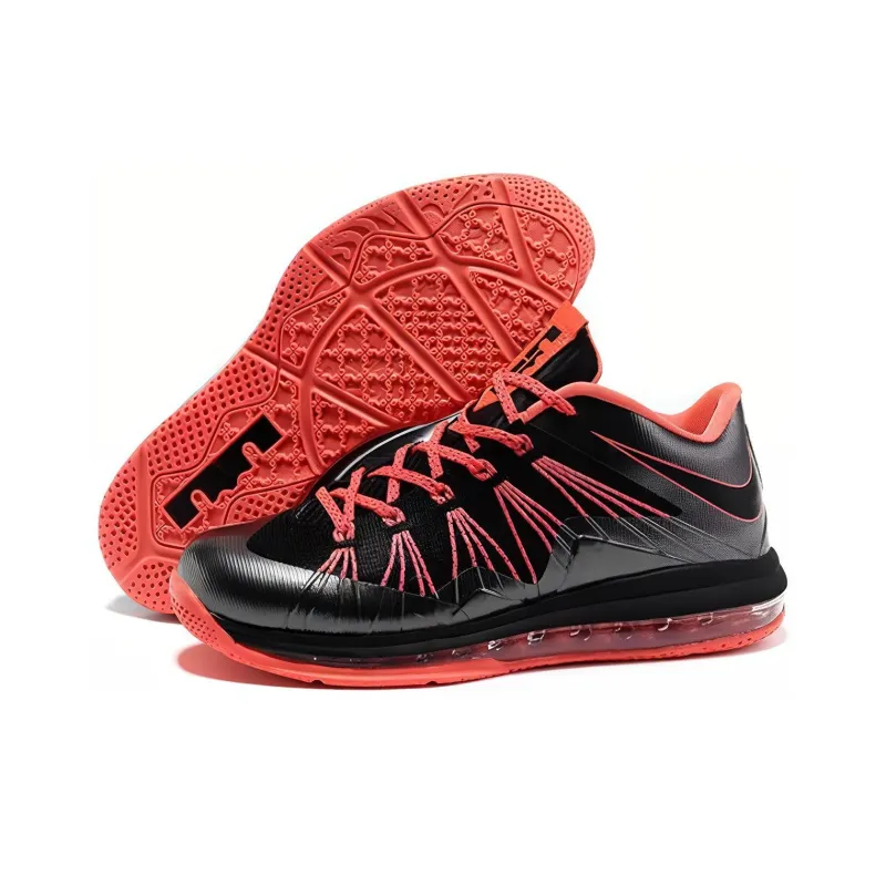Nike LeBron X Low Black Total Crimson-4
